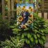 Curly-Coated Retriever in Sunflowers Garden Flag Mailbox Flag Decorative Yard Flag Banner Outside Patio Artwork Yard Flower Beds, Garden Size