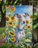 Whippet in Sunflowers Garden Flag Mailbox Flag Decorative Yard Flag Banner Outside Patio Artwork Yard Flower Beds, Garden Size, Multicolor