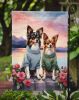Papillon Two Hearts Garden Flag Mailbox Flag Decorative Yard Flag Banner Outside Patio Artwork Yard Flower Beds, Garden Size, Multicolor