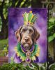 German Wirehaired Pointer King of Mardi Gras Garden Flag Mailbox Flag Decorative Yard Flag Banner Outside Patio Artwork Yard Flower Beds, Garden Size