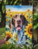 German Shorthaired Pointer in Sunflowers Garden Flag Mailbox Flag Decorative Yard Flag Banner Outside Patio Artwork Yard Flower Beds, Garden Size