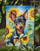 Miniature Pinscher in Sunflowers Garden Flag Mailbox Flag Decorative Yard Flag Banner Outside Patio Artwork Yard Flower Beds, Garden Size, Multicolor