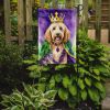 Goldendoodle King of Mardi Gras Garden Flag Mailbox Flag Decorative Yard Flag Banner Outside Patio Artwork Yard Flower Beds, Garden Size, Multicolor