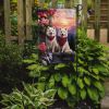 Samoyed Two Hearts Garden Flag Mailbox Flag Decorative Yard Flag Banner Outside Patio Artwork Yard Flower Beds, Garden Size, Multicolor