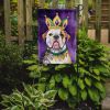 American Bulldog King of Mardi Gras Garden Flag Mailbox Flag Decorative Yard Flag Banner Outside Patio Artwork Yard Flower Beds, Garden Size