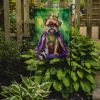 Brussels Griffon King of Mardi Gras Garden Flag Mailbox Flag Decorative Yard Flag Banner Outside Patio Artwork Yard Flower Beds, Garden Size