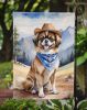 Tibetan Spaniel Cowboy Welcome Garden Flag Mailbox Flag Decorative Yard Flag Banner Outside Patio Artwork Yard Flower Beds, Garden Size, Multicolor
