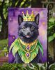 Schipperke King of Mardi Gras Garden Flag Mailbox Flag Decorative Yard Flag Banner Outside Patio Artwork Yard Flower Beds, Garden Size, Multicolor