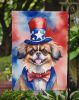 Tibetan Spaniel Patriotic American Garden Flag Mailbox Flag Decorative Yard Flag Banner Outside Patio Artwork Yard Flower Beds, Garden Size