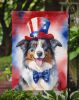 Australian Shepherd Patriotic American Garden Flag Mailbox Flag Decorative Yard Flag Banner Outside Patio Artwork Yard Flower Beds, Garden Size
