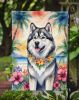 Alaskan Malamute Luau Garden Flag Mailbox Flag Decorative Yard Flag Banner Outside Patio Artwork Yard Flower Beds, Garden Size, Multicolor