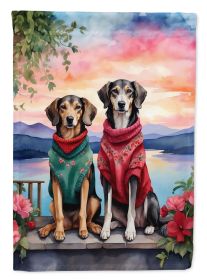 Saluki Two Hearts Garden Flag Mailbox Flag Decorative Yard Flag Banner Outside Patio Artwork Yard Flower Beds, Garden Size, Multicolor