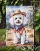Bichon Frise Cowboy Welcome Garden Flag Mailbox Flag Decorative Yard Flag Banner Outside Patio Artwork Yard Flower Beds, Garden Size, Multicolor