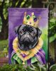 Black Pug King of Mardi Gras Garden Flag Mailbox Flag Decorative Yard Flag Banner Outside Patio Artwork Yard Flower Beds, Garden Size, Multicolor