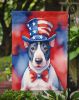 English Bull Terrier Patriotic American Garden Flag Mailbox Flag Decorative Yard Flag Banner Outside Patio Artwork Yard Flower Beds, Garden Size