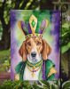 English Foxhound King of Mardi Gras Garden Flag Mailbox Flag Decorative Yard Flag Banner Outside Patio Artwork Yard Flower Beds, Garden Size