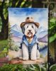 Old English Sheepdog Cowboy Welcome Garden Flag Mailbox Flag Decorative Yard Flag Banner Outside Patio Artwork Yard Flower Beds, Garden Size