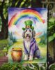 Bergamasco Sheepdog St Patrick's Day Garden Flag Mailbox Flag Decorative Yard Flag Banner Outside Patio Artwork Yard Flower Beds, Garden Size
