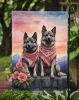 Norwegian Elkhound Two Hearts Garden Flag Mailbox Flag Decorative Yard Flag Banner Outside Patio Artwork Yard Flower Beds, Garden Size, Multicolor