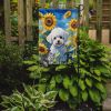 Bichon Frise in Sunflowers Garden Flag Mailbox Flag Decorative Yard Flag Banner Outside Patio Artwork Yard Flower Beds, Garden Size, Multicolor