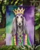Afghan Hound King of Mardi Gras Garden Flag Mailbox Flag Decorative Yard Flag Banner Outside Patio Artwork Yard Flower Beds, Garden Size, Multicolor