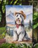 Bearded Collie Cowboy Welcome Garden Flag Mailbox Flag Decorative Yard Flag Banner Outside Patio Artwork Yard Flower Beds, Garden Size, Multicolor