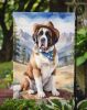 Saint Bernard Cowboy Welcome Garden Flag Mailbox Flag Decorative Yard Flag Banner Outside Patio Artwork Yard Flower Beds, Garden Size, Multicolor