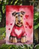 Welsh Terrier My Valentine Garden Flag Mailbox Flag Decorative Yard Flag Banner Outside Patio Artwork Yard Flower Beds, Garden Size, Multicolor