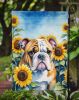 English Bulldog in Sunflowers Garden Flag Mailbox Flag Decorative Yard Flag Banner Outside Patio Artwork Yard Flower Beds, Garden Size, Multicolor