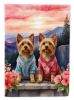 Silky Terrier Two Hearts Garden Flag Mailbox Flag Decorative Yard Flag Banner Outside Patio Artwork Yard Flower Beds, Garden Size, Multicolor