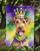 Airedale Terrier King of Mardi Gras Garden Flag Mailbox Flag Decorative Yard Flag Banner Outside Patio Artwork Yard Flower Beds, Garden Size