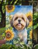 Lhasa Apso in Sunflowers Garden Flag Mailbox Flag Decorative Yard Flag Banner Outside Patio Artwork Yard Flower Beds, Garden Size, Multicolor