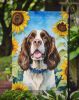English Springer Spaniel in Sunflowers Garden Flag Mailbox Flag Decorative Yard Flag Banner Outside Patio Artwork Yard Flower Beds, Garden Size