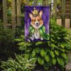 Corgi King of Mardi Gras Garden Flag Mailbox Flag Decorative Yard Flag Banner Outside Patio Artwork Yard Flower Beds, Garden Size, Multicolor