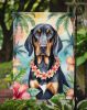 Black and Tan Coonhound Luau Garden Flag Mailbox Flag Decorative Yard Flag Banner Outside Patio Artwork Yard Flower Beds, Garden Size, Multicolor
