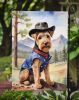 Welsh Terrier Cowboy Welcome Garden Flag Mailbox Flag Decorative Yard Flag Banner Outside Patio Artwork Yard Flower Beds, Garden Size, Multicolor