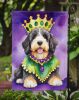 Bernedoodle King of Mardi Gras Garden Flag Mailbox Flag Decorative Yard Flag Banner Outside Patio Artwork Yard Flower Beds, Garden Size, Multicolor