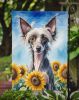 Chinese Crested in Sunflowers Garden Flag Mailbox Flag Decorative Yard Flag Banner Outside Patio Artwork Yard Flower Beds, Garden Size, Multicolor