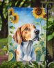 English Foxhound in Sunflowers Garden Flag Mailbox Flag Decorative Yard Flag Banner Outside Patio Artwork Yard Flower Beds, Garden Size, Multicolor