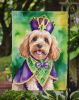 Cockapoo King of Mardi Gras Garden Flag Mailbox Flag Decorative Yard Flag Banner Outside Patio Artwork Yard Flower Beds, Garden Size, Multicolor
