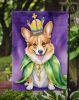 Corgi King of Mardi Gras Garden Flag Mailbox Flag Decorative Yard Flag Banner Outside Patio Artwork Yard Flower Beds, Garden Size, Multicolor