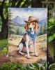 English Foxhound Cowboy Welcome Garden Flag Mailbox Flag Decorative Yard Flag Banner Outside Patio Artwork Yard Flower Beds, Garden Size, Multicolor