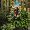 Chesapeake Bay Retriever in Sunflowers Garden Flag Mailbox Flag Decorative Yard Flag Banner Outside Patio Artwork Yard Flower Beds, Garden Size