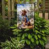 Bloodhound Cowboy Welcome Garden Flag Mailbox Flag Decorative Yard Flag Banner Outside Patio Artwork Yard Flower Beds, Garden Size, Multicolor