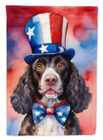 American Water Spaniel Patriotic American Garden Flag Mailbox Flag Decorative Yard Flag Banner Outside Patio Artwork Yard Flower Beds, Garden Size