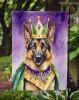 German Shepherd King of Mardi Gras Garden Flag Mailbox Flag Decorative Yard Flag Banner Outside Patio Artwork Yard Flower Beds, Garden Size