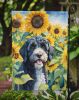 Portuguese Water Dog in Sunflowers Garden Flag Mailbox Flag Decorative Yard Flag Banner Outside Patio Artwork Yard Flower Beds, Garden Size