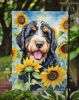 Bernedoodle in Sunflowers Garden Flag Mailbox Flag Decorative Yard Flag Banner Outside Patio Artwork Yard Flower Beds, Garden Size, Multicolor