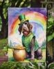 German Wirehaired Pointer St Patrick's Day Garden Flag Mailbox Flag Decorative Yard Flag Banner Outside Patio Artwork Yard Flower Beds, Garden Size