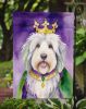 Old English Sheepdog King of Mardi Gras Garden Flag Mailbox Flag Decorative Yard Flag Banner Outside Patio Artwork Yard Flower Beds, Garden Size
